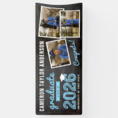 2026 Schoolbord Schets 3 Foto Collage Grad Feest Spandoek (Verticaal)