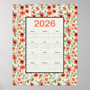 2026 Sinaar Klaprozen Kalender Poster