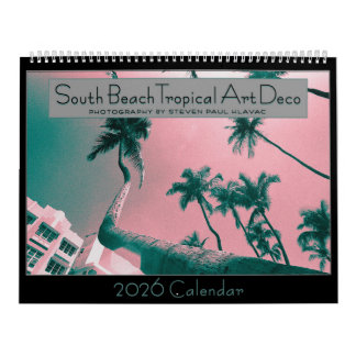 2026 South Beach Tropische Art Deco Kalender