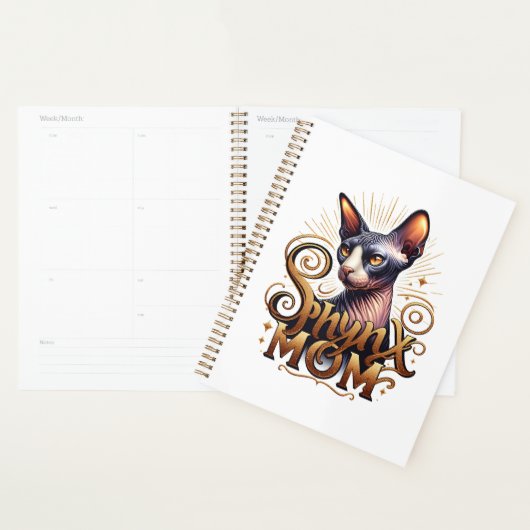 2026 Sphynx Cat Maman Calendrier Planner (Devant avec enveloppe)