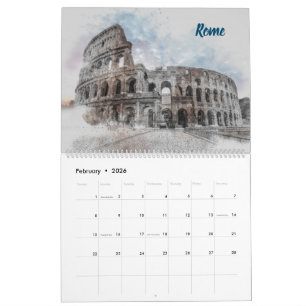2026 Stadsschetsen Muurkalender – Handgetekend Kalender
