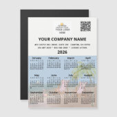 2026 Strandmagneetkalender Zakelijke Logo QR-code (Voorkant / Achterkant)