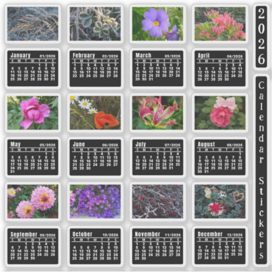 2026 SU Calendar Flower Custom-Cut Vinyl Sticker (Devant)