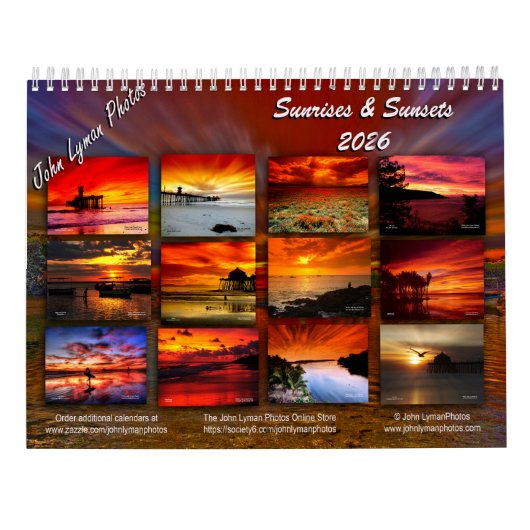 2026 Sunrise & Sunsets Calendar Kalender (Achterkant)