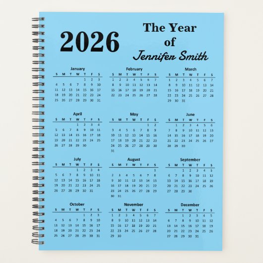 2026 The Year of Custom Name Personalized Planner (Voorkant)