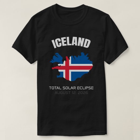 2026 Total Solaire Eclipse Islande Drapeau T-shirt (Design devant)
