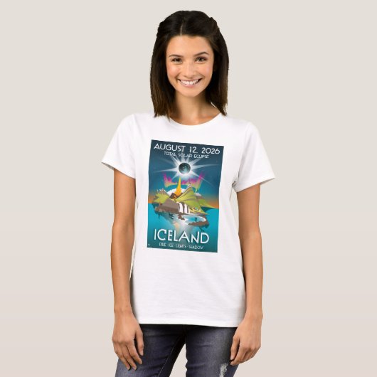 2026 total solar eclipse in Iceland - T-Shirt (Voorkant volledig)
