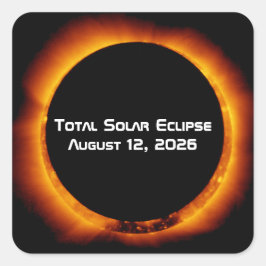 2026 Total Solar Eclipse Vierkante Sticker