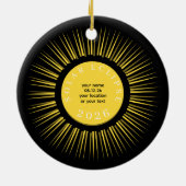 2026 Total solar eclipse your text personalized Keramisch Ornament (Achterkant)