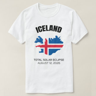 2026 Totale Zonsverduistering IJsland Vlag T-shirt