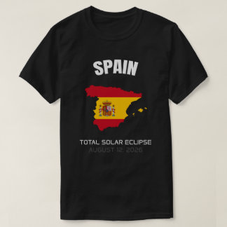 2026 Totale Zonsverduistering Spanje Vlag T-shirt