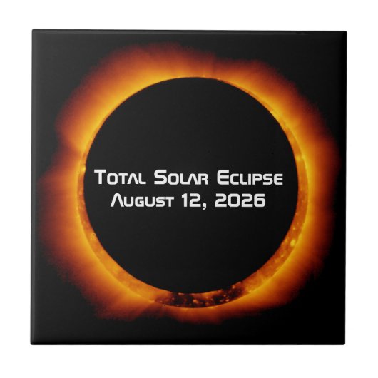 2026 Totale Zonsverduistering Tegeltje (Voorkant)