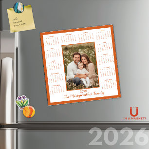 2026 Verbrande Sinaasappels foto magnetische kalen