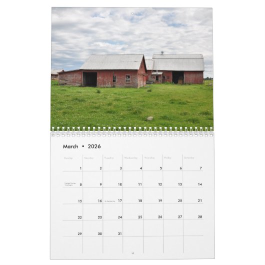 2026 Vermont Barns - Calendrier (Mar 2026)