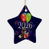 2026 Vieren, tijd om te feesten. Keramisch Ornament (Rechts)