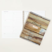 2026 Vintage Weathered Wood Planks Planner (Devant avec enveloppe)