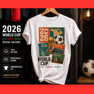 2026 Voetbal Cup USA Canada Mexico Voetbal Fan T-shirt