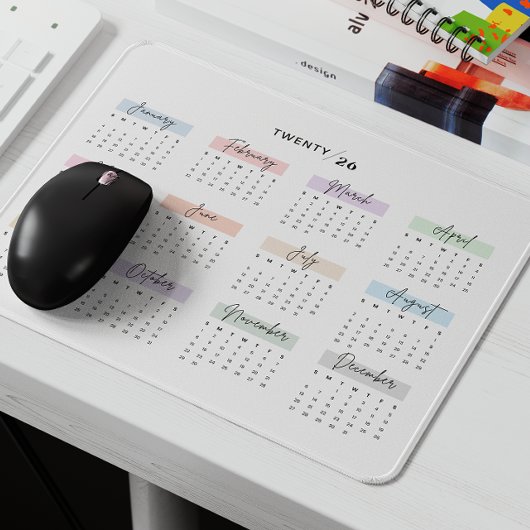 2026 VOLLEDIGE JAAR KALENDER PASTEL HANDGESCHREVEN MUISMAT