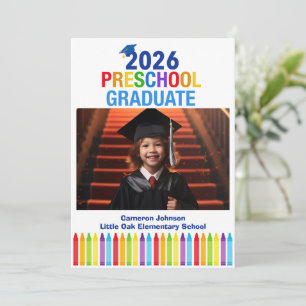 2026 Voorschoolse Foto Aangepaste Kinderen Afstude Aankondiging