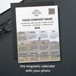 2026 Votre photo Magnet Calendrier Logo QR