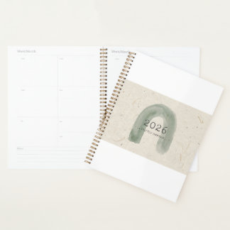 2026 Wabi-Sabi Planner – Minimalistische saliegroe