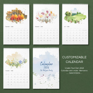 2026 Watercolor Landschapskalender Natuurlijke S Kalender
