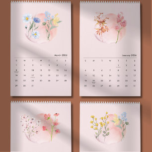 2026 Waterverf Bloemkalender Kalender