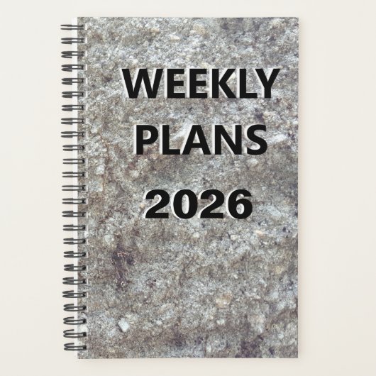 2026 Wekelijkse Plannen Eenvoudig gesneden stenen Planner (Voorkant)