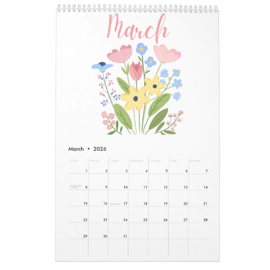 2026 Whimsical Floral Illustrations Kalender (Mar 2026)