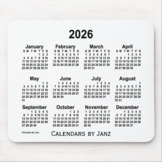 2026 White Calendar van Janz Muismat