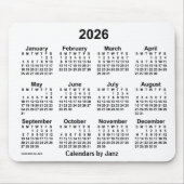2026 White Calendar van Janz Muismat (Voorkant)