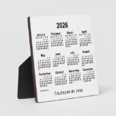 2026 White Desk Calendar van Janz Fotoplaat (Voorkant)