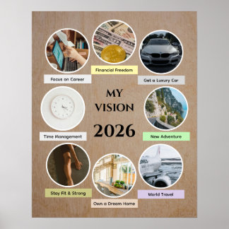 2026 Willekeurige Moderne Cirkel Foto Visie Poster