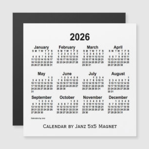2026 Witte Agenda van Janz 5x5 Magnet