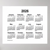 2026 Witte Kalender van Janz Print (Voorkant)