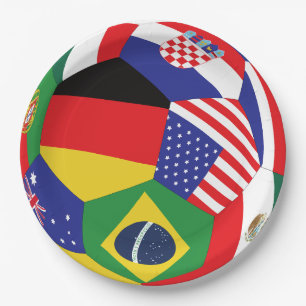 2026 WK Papieren Borden 9 Inch   Internationaal Bordje