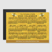 2026 Year Calendar Bee Honeycomb Apiary Custom Magnetische Uitnodiging (Voorkant / Achterkant)
