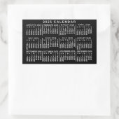 2026 Year Monthly Calendar Classic Black and White Rechthoekige Sticker (Tas)