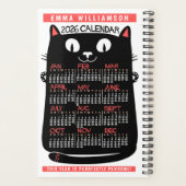 2026 Year Monthly Calendar Midcentury Black Cat Sm (Dos)
