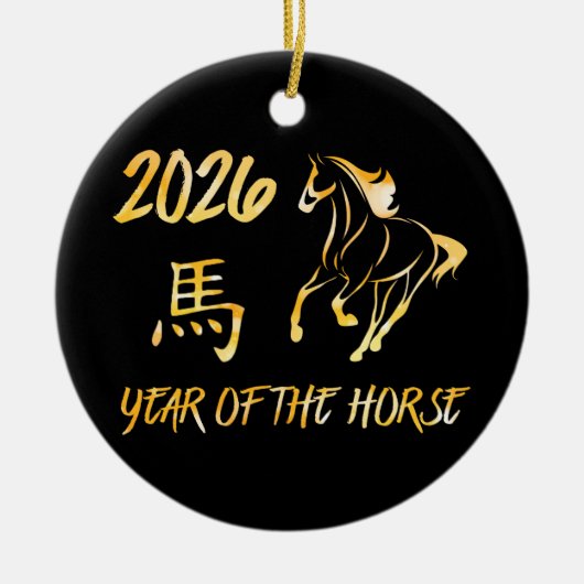 2026 Year Of The Horse Keramisch Ornament (Voorkant)