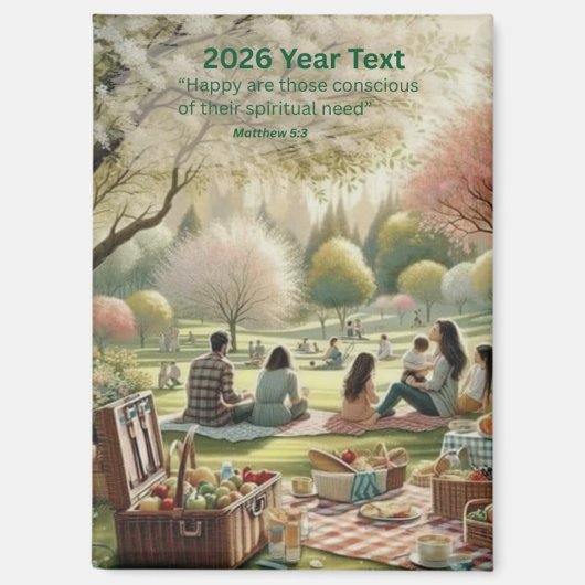 2026 Year Text Paradise Magneet (Voorkant)