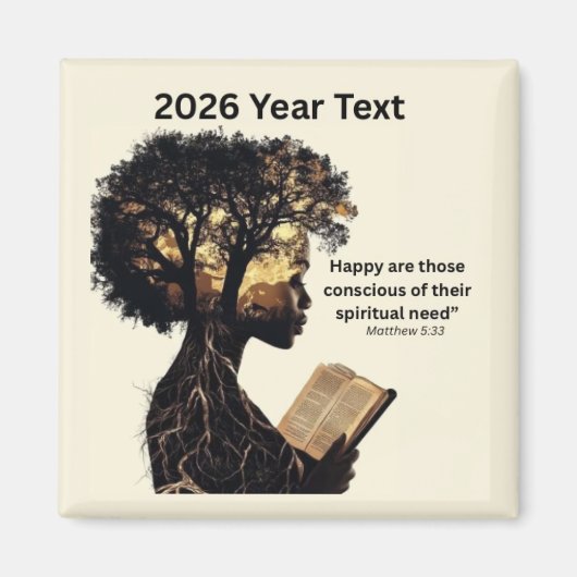 2026 Year Text Reading Magneet (Voorkant)