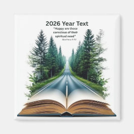 2026 Year Text Road to Life Magneet