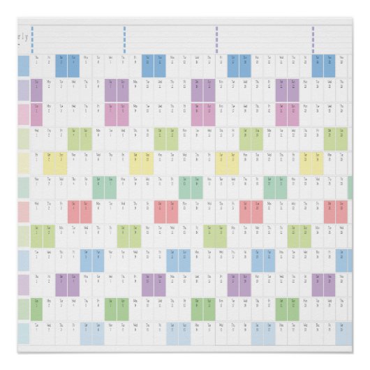 2026 Yearly Planner Printable | Pastel Wall Calend Perfect Poster (Voorkant)