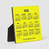2026 Yellow Desk Calendar van Janz Fotoplaat (Voorkant)