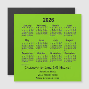 2026 Yellow Green Business Calendar van Janz