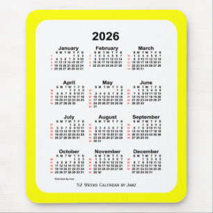 2026 Yellow Two Tone 52 Week Agenda van Janz Muismat