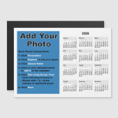 2026 Your photo 5x7 Mini Calendar Magnet Template (Devant / Derrière)