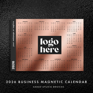 2026 Zakelijk Logo Roze Goud Kalender voor het hel