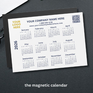 2026 Zakelijk Uw Logo QR Code Kalender Magnet
